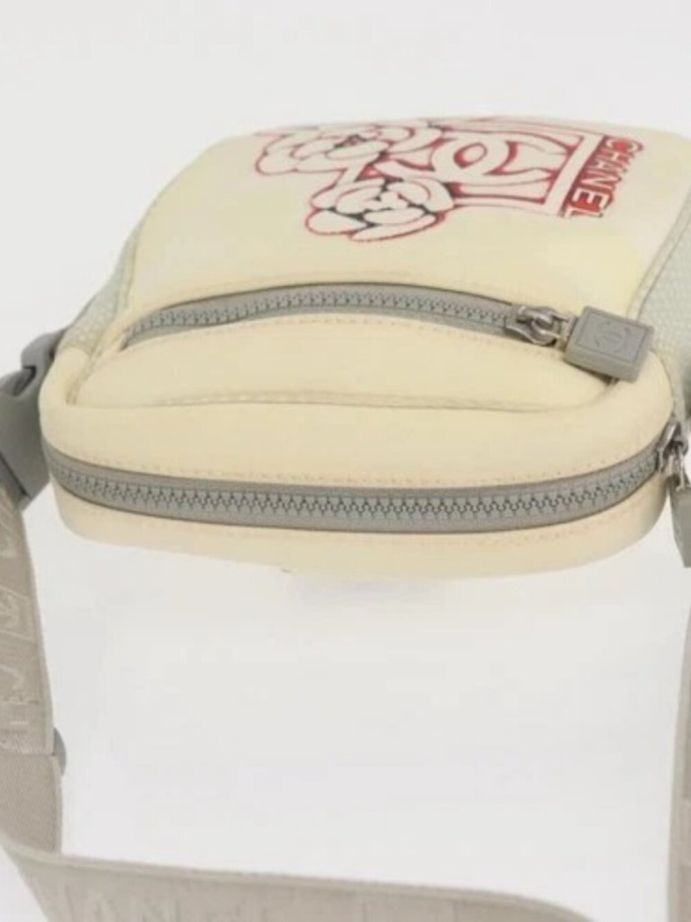 CHANEL Sports Line Shoulder Bag Nylon White Silver CC Auth bs32848 - Picture 5 of 16